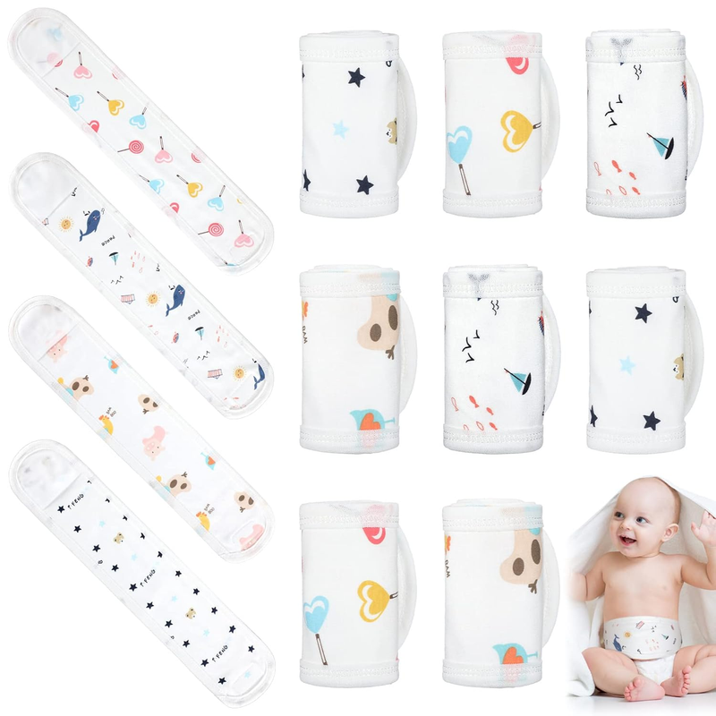 Seematn 8 Pcs Baby Belly Band, Umbilical Cord Cover for Newborn 0-12 Months