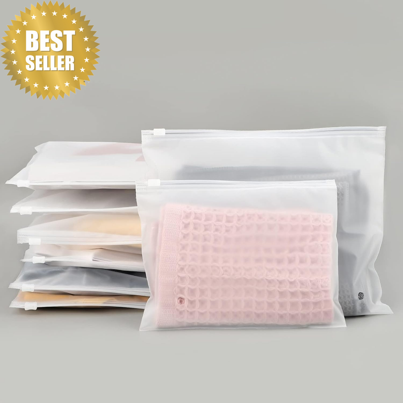 25Pcs Zip Lock Bags for Clothes, 3 Mil, Plastic Storage Bags for Packaging Shirt