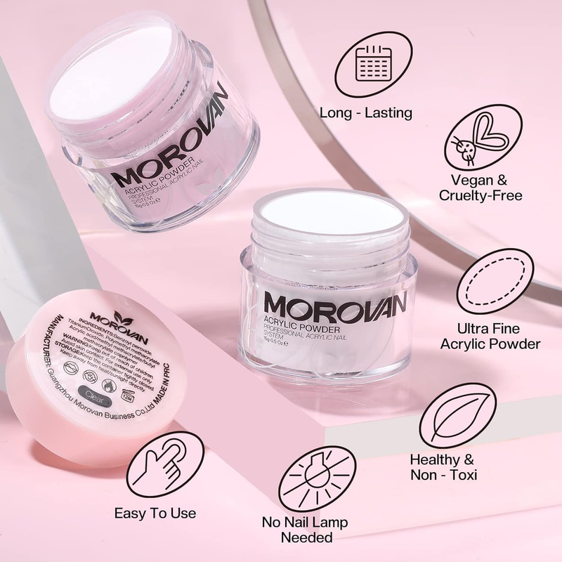 Acrylic Nail Powder - 3 Colors Acrylic Nail Kit Professional Nail Kit Acrylic Se