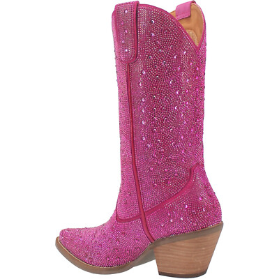 Pre-owned Dingo Womens Silver Dollar Fuchsia Leather Fashion Boots