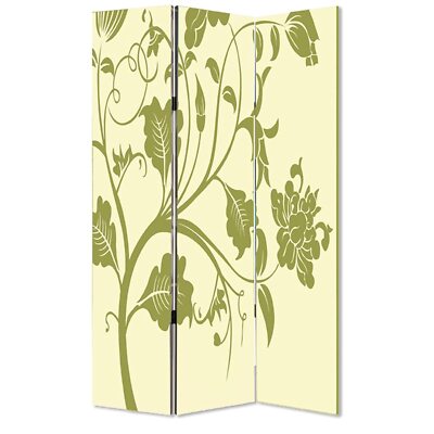 48 X 72 Multi Color Wood Canvas  3 Panel Screen