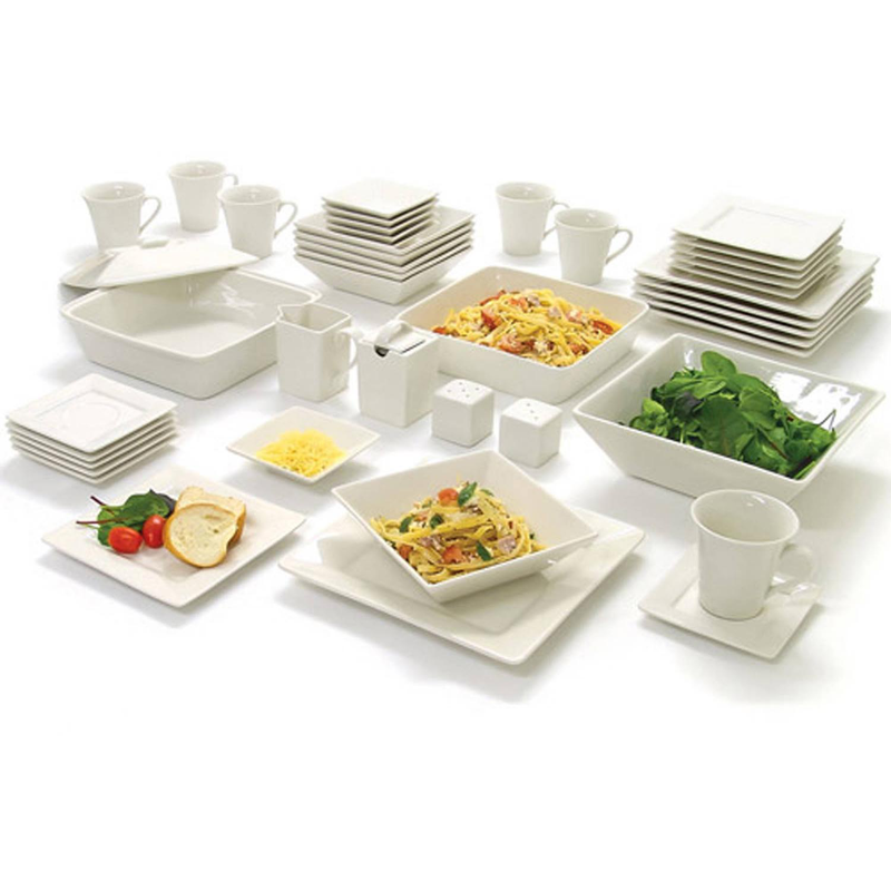 Square Banquet Plates Dishes Bowls Kitchen Dinner