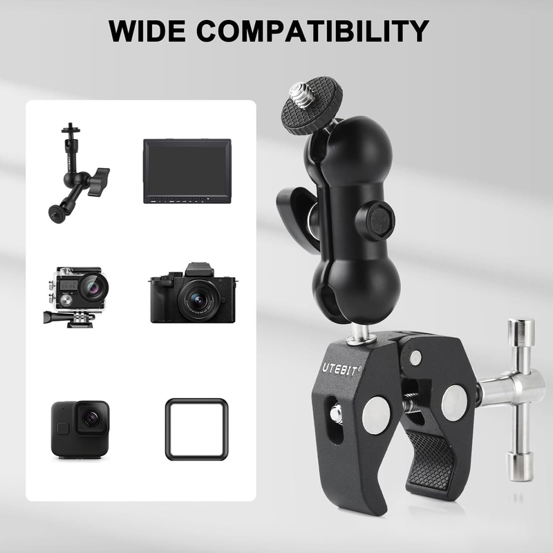 Super Clamp Camera Mount with 360° Ballhead Magic Arm, Super Clamp Mount with 1/