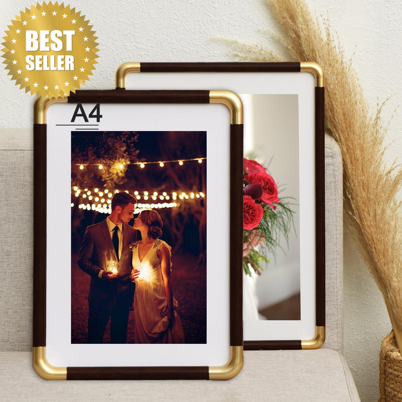 A4 Picture Frames Set of 2, Family Photo Collage Frame with Mat,Wall Hange and T