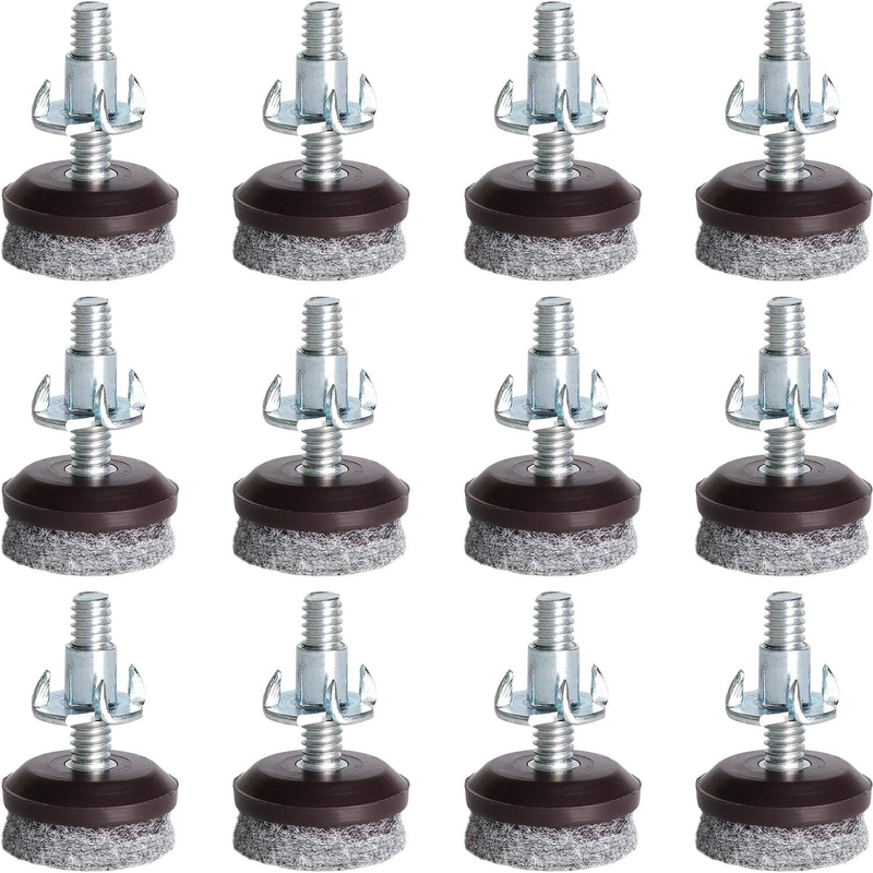 Furniture Levelers 1/4-20X1 for Table Chair Furniture Leveling Leg Levelers 12