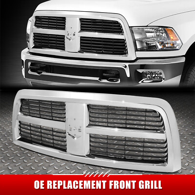 [Горизонтальные планки] Для 10-12 автомобилей Dodge Ram 2500 3500 Черная передняя решетка радиатора с прорезью для значка