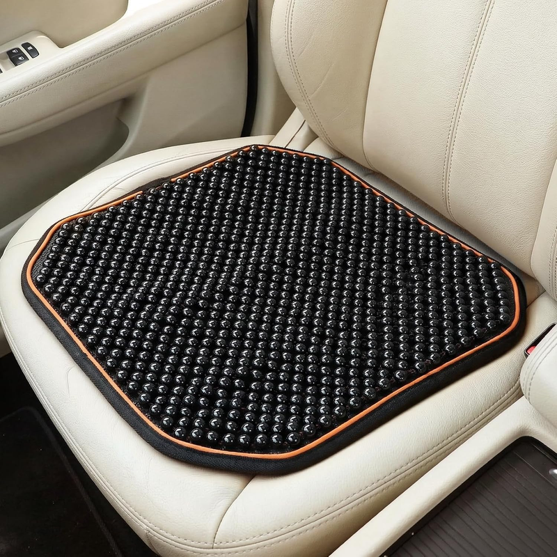 Wood Beaded Seat Cushion, Breathable Car Office Seat Cover