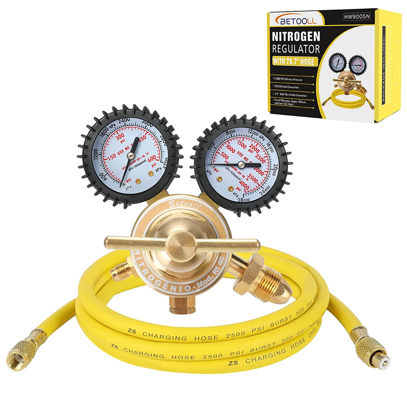 Nitrogen Regulator - Nitrogen Gauge with 78.7" Hose, 0-600 P