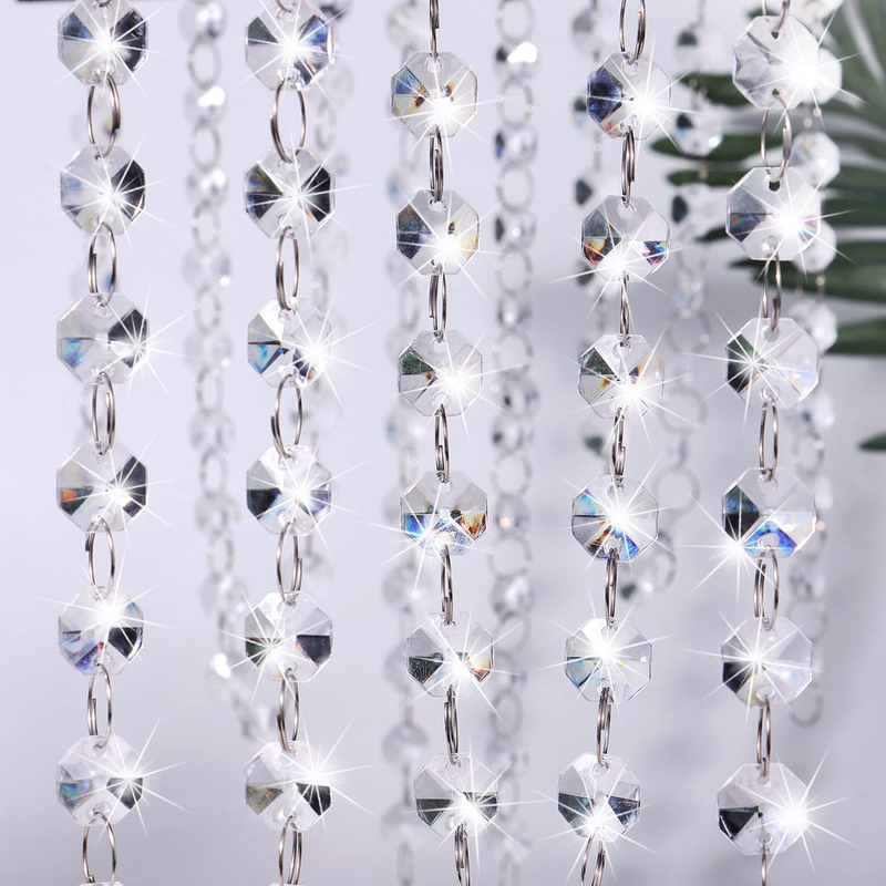 16.5 Ft Clear 14Mm Diamond Acrylic Crystal Garland for Tree, Chandelier, Decor