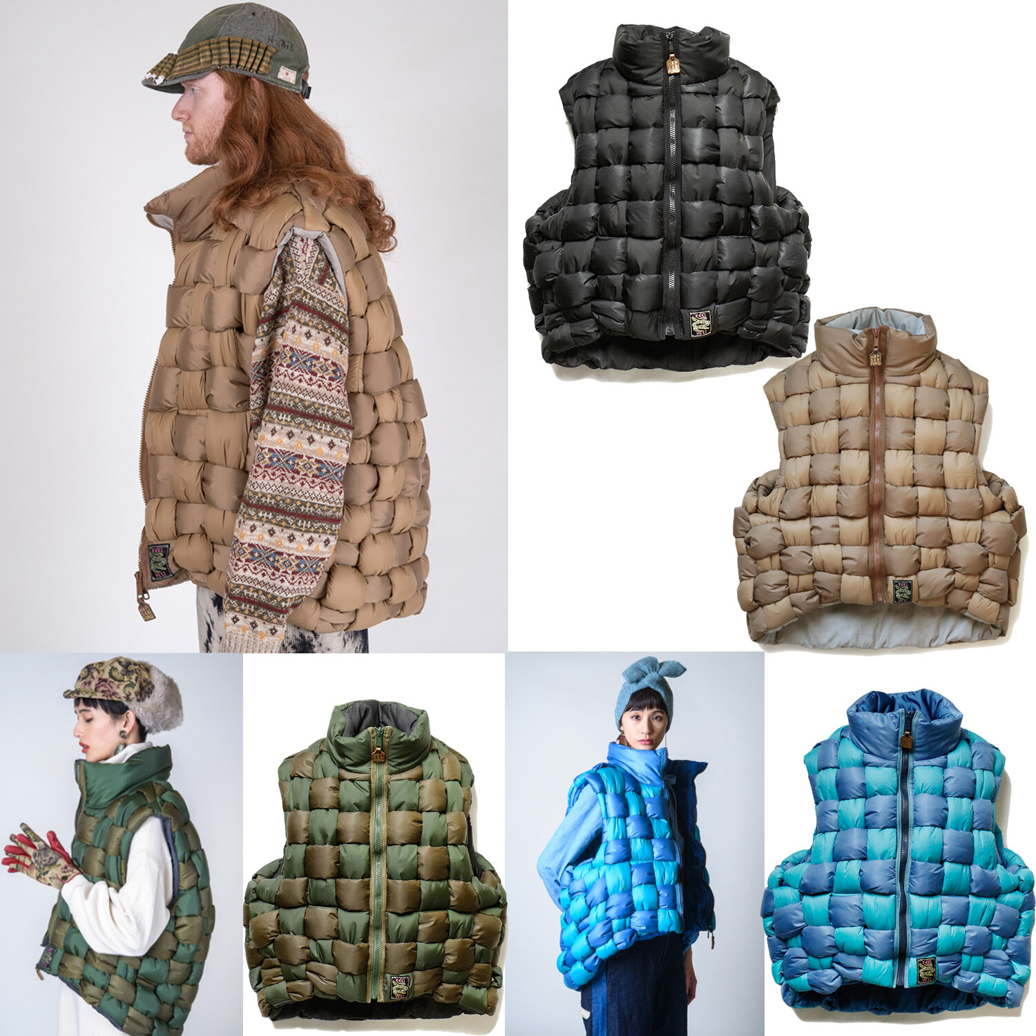 Kapital Unisex Nylon Rip Stop Keel Weaving Vest 4 Colors Kapital Unisex Nylon Rip Stop Keel Weaving Vest 4 Colors