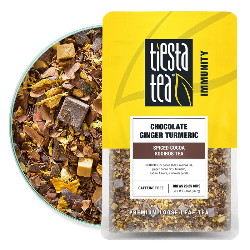 - Chocolate Ginger Turmeric | Spiced Cocoa Rooibos Tea-2 Ounce Pouch
