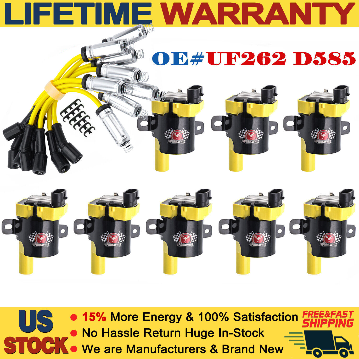SPARKWHIZ Ignition Coil Spark Plug For Silverado Chevy GMC SPARKWHIZ Ignition Coil Spark Plug For Silverado Chevy GMC