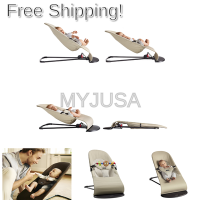 BABYBJORN Bouncer Balance Soft - Khaki/Beige, Cotton Khaki with Beige