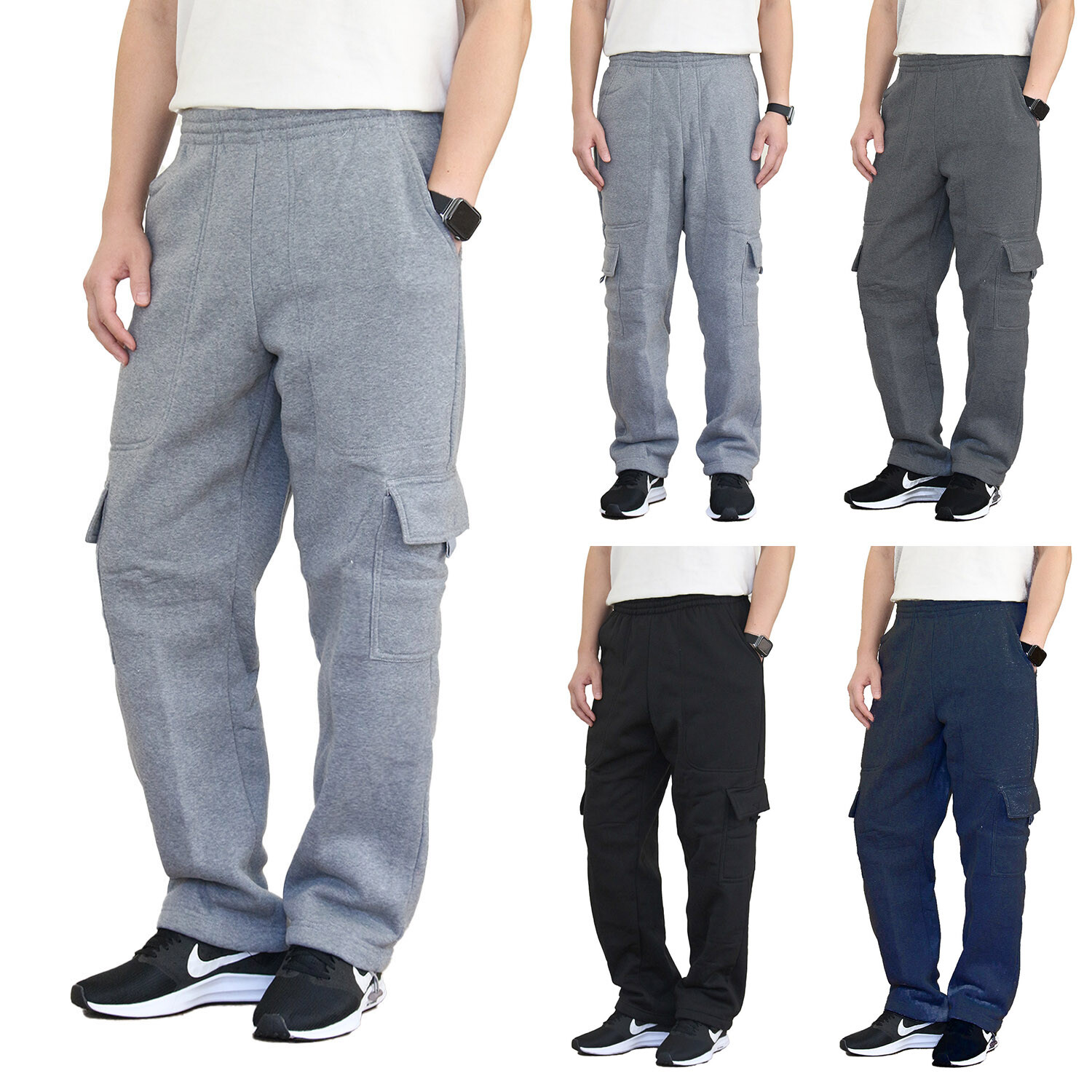 La Gate Men's Heavy Weight Fleece Cargo Sweatpants (S-3XL La Gate Men's Heavy Weight Fleece Cargo Sweatpants (S-3XL