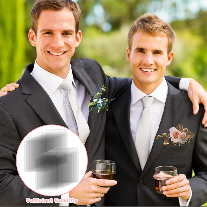 20Pcs Pocket Boutonniere Plastic Sleeve, Pocket Boutonniere Holder, Clear Sleeve