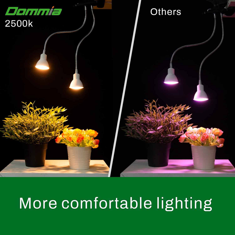Plant Light for Indoor Plants Dual Head Desk Small LED Plant Grow Light with Ti