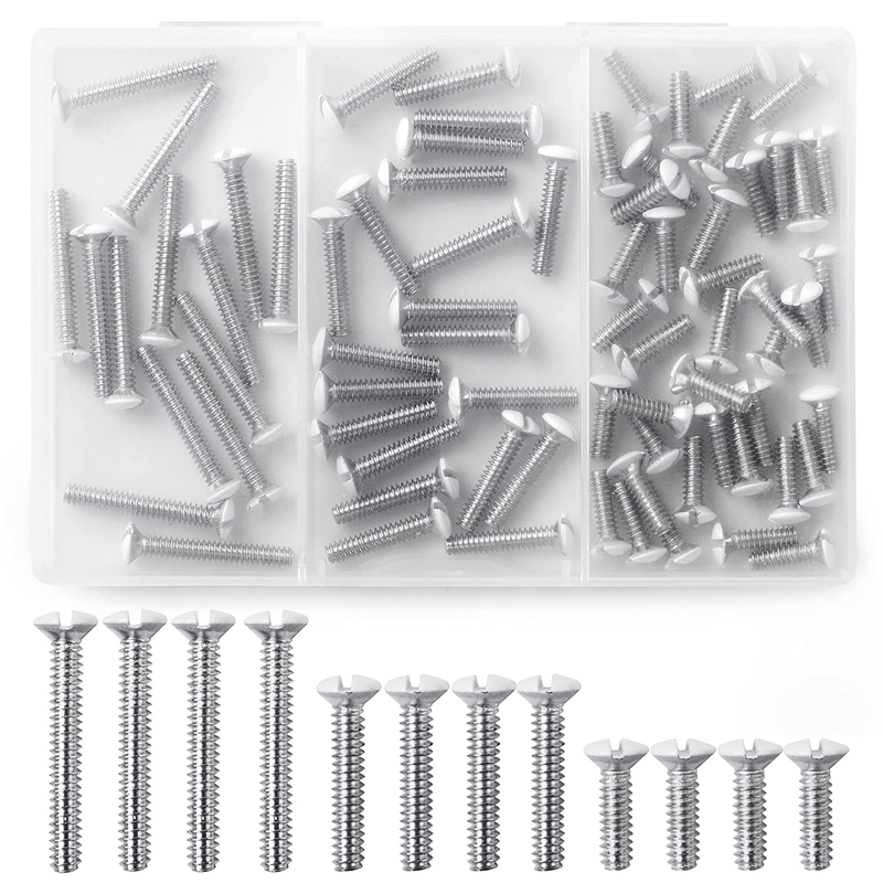 Screws 75 Pack Assorted Size Outlet White Cover Long Electri