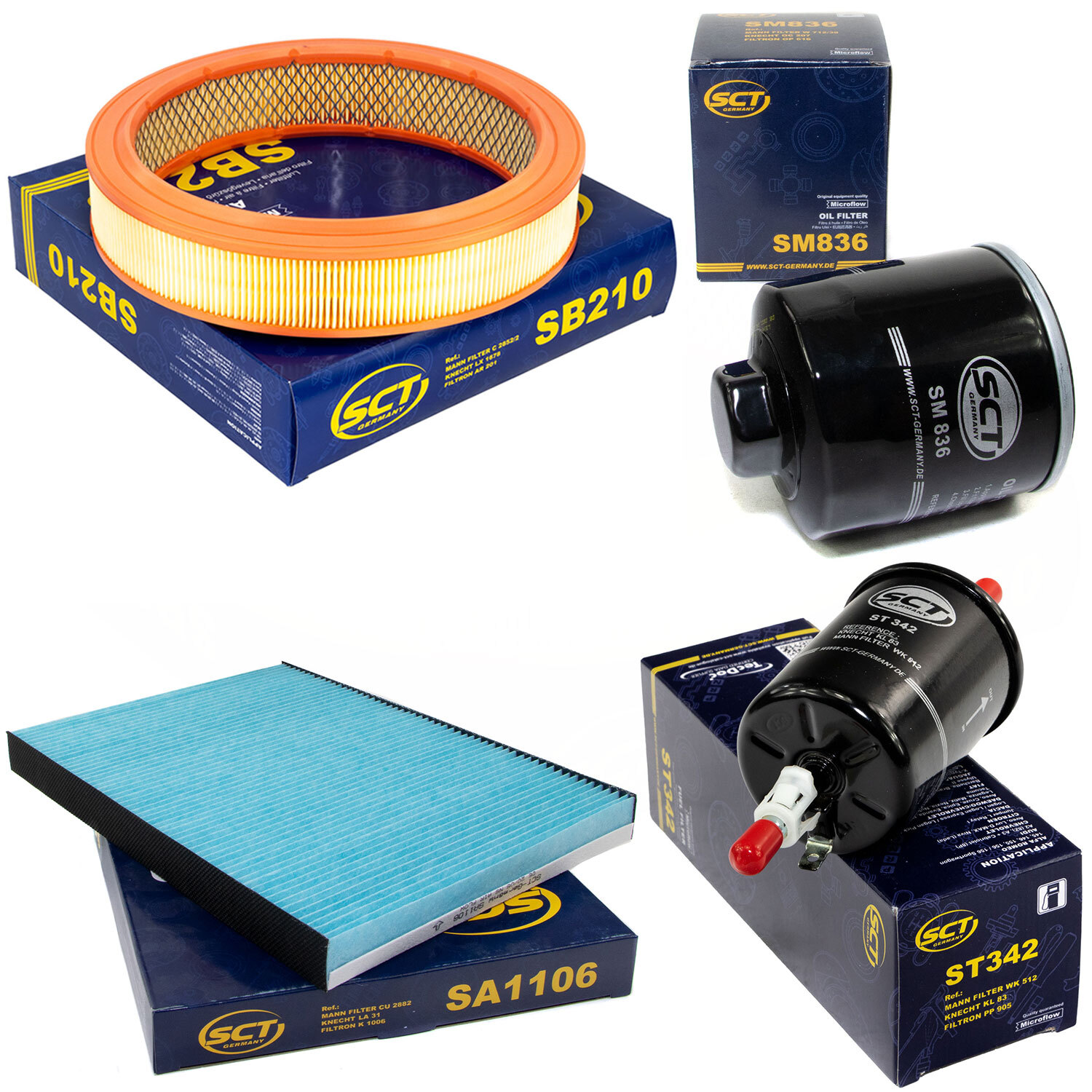 Filter Set SCT Kraftstoff- ÖL- Luft- Innenraum- für Seat Ibiza II VW Lupo Polo