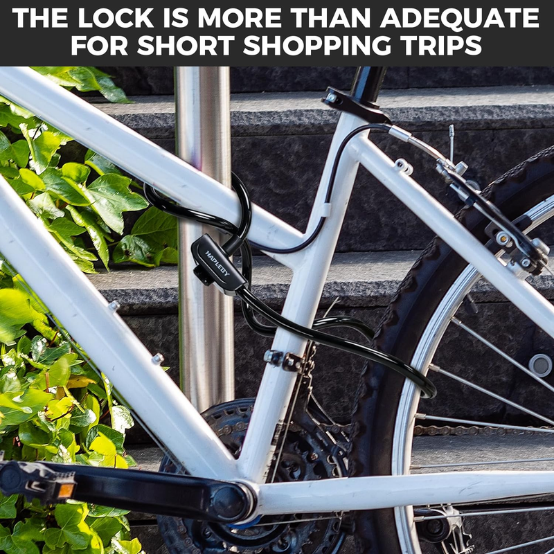 "Ultimate Security Bike Lock Set: Heavy Duty Cable Lock with 2 Keys, 4 Feet Long