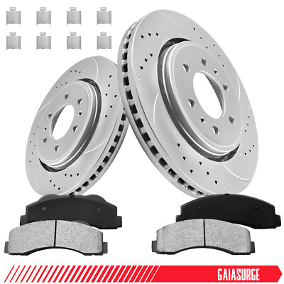 Front Drilled Disc Rotors Brake Pads for Ford F-150 Expedition Lincoln Navigator