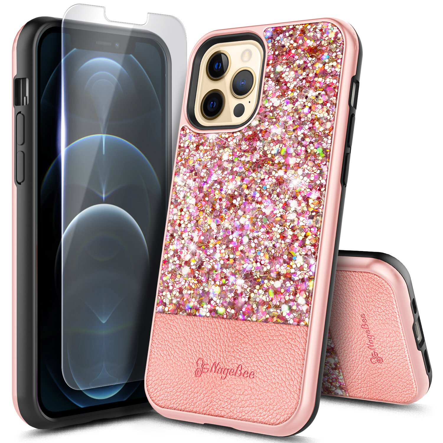 Glitter Case For iPhone 12 Pro Max Mini, Cute Girl Women Cover