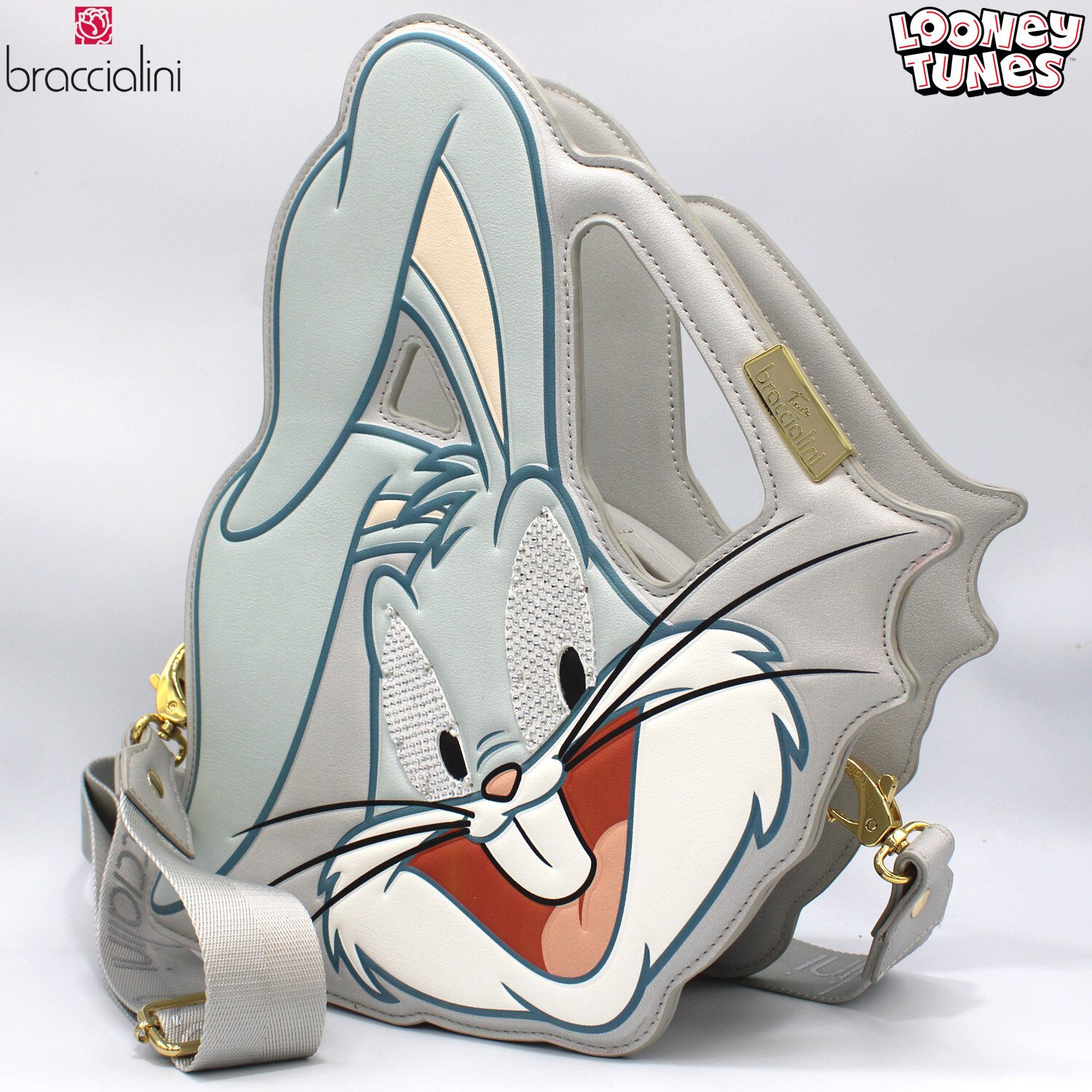 【関税還元】Braccialini SHAPE LOONEY TUNES 2WAYハンドバッグ Braccialini Looney Tunes designer Lola Bunny shaped beige