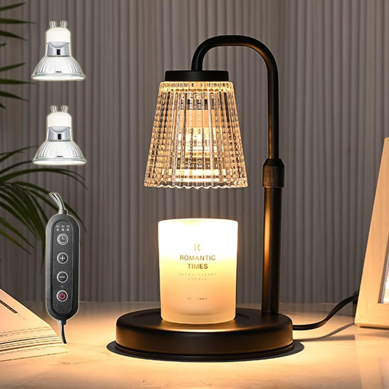 Candle Warmer Lamp with Timer Dimmable, Adjustable Height for New Home Bedroom,B