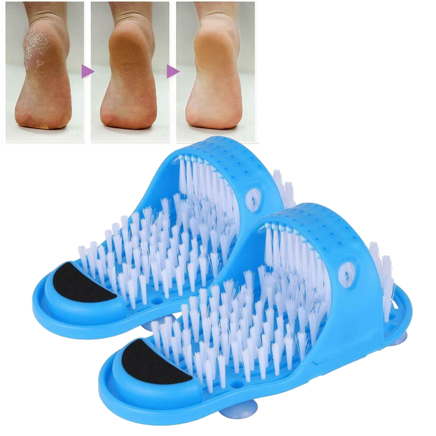 2x Foot Scrubber Brush Slipper Bath Shower Spa Cleaner Scrub