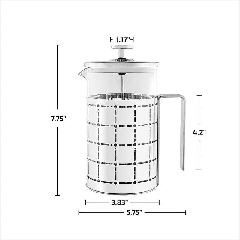 34 Ounce French Press Coffee Maker and Tea Infuser with 4 Level Stainless Steel
