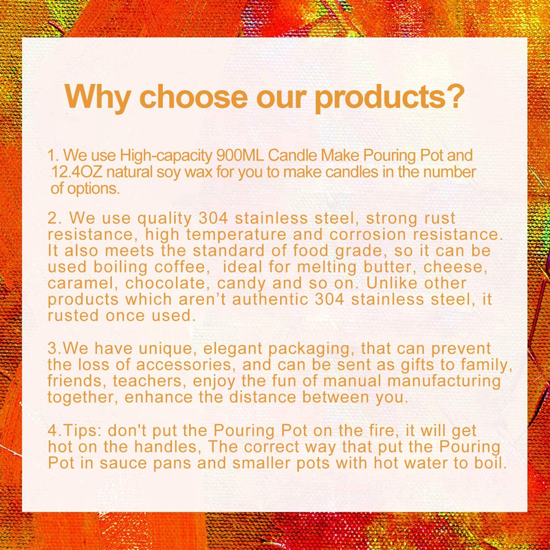 Candle Making Kit Supplies, Pouring Pot, Sticker, Wicks Holder, Soy Wax, Spoon