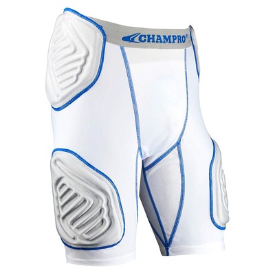 New CHAMPRO Adult Bull Rush 5-Pc Girdle Compression 4X-Large White/Gray/Royal