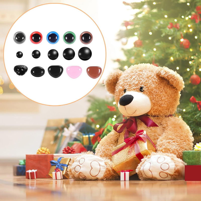 560 Pcs Colorful Safety Eyes and Noses, Safety Eyes Amigurumi 170 Pcs Plastic So