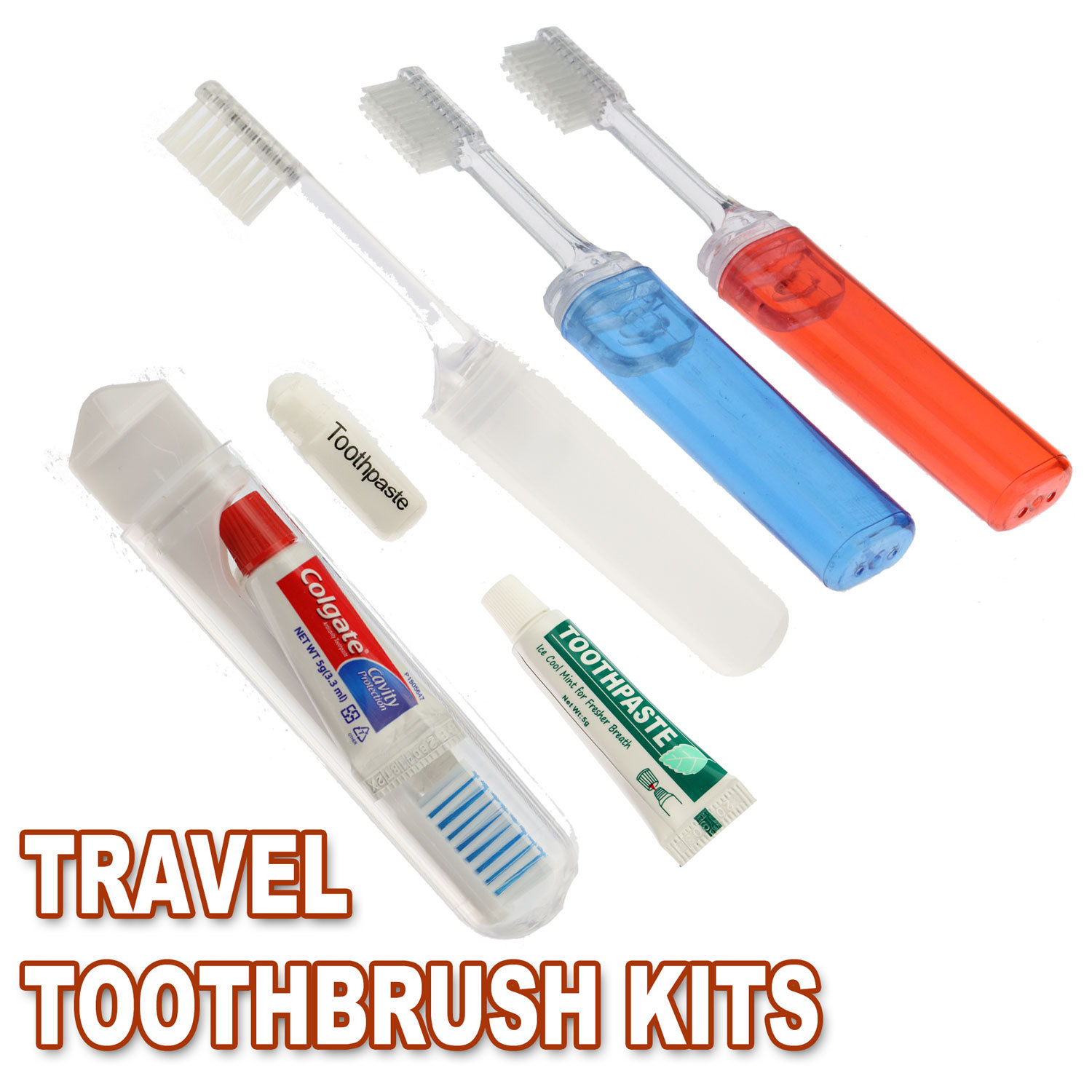 Travel Toothbrush Sets Folding Compact Overnight Toothpaste Holiday