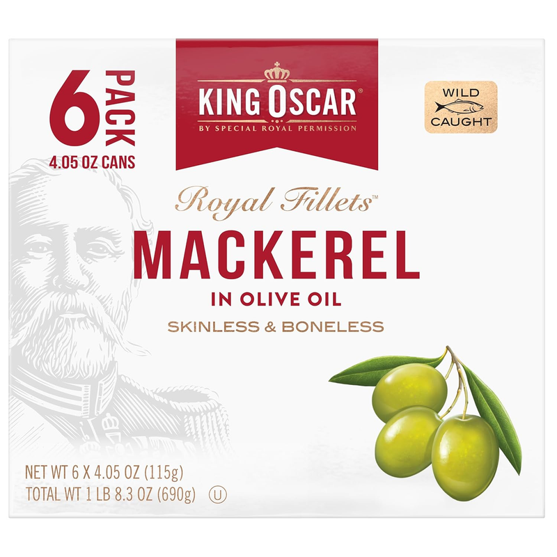 Mackerel in Olive Oil, 4.05 Ounce Can (Pack of 6, Packaging May Vary
