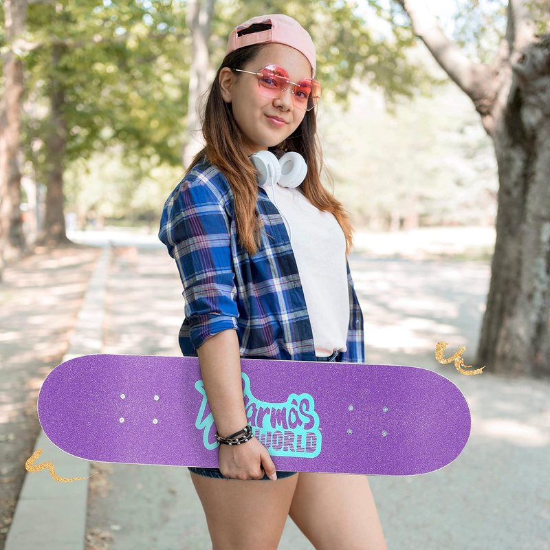 Skateboard with Printed Graphic Grip Tape - Great for Kids and Teens Cruiser Ska