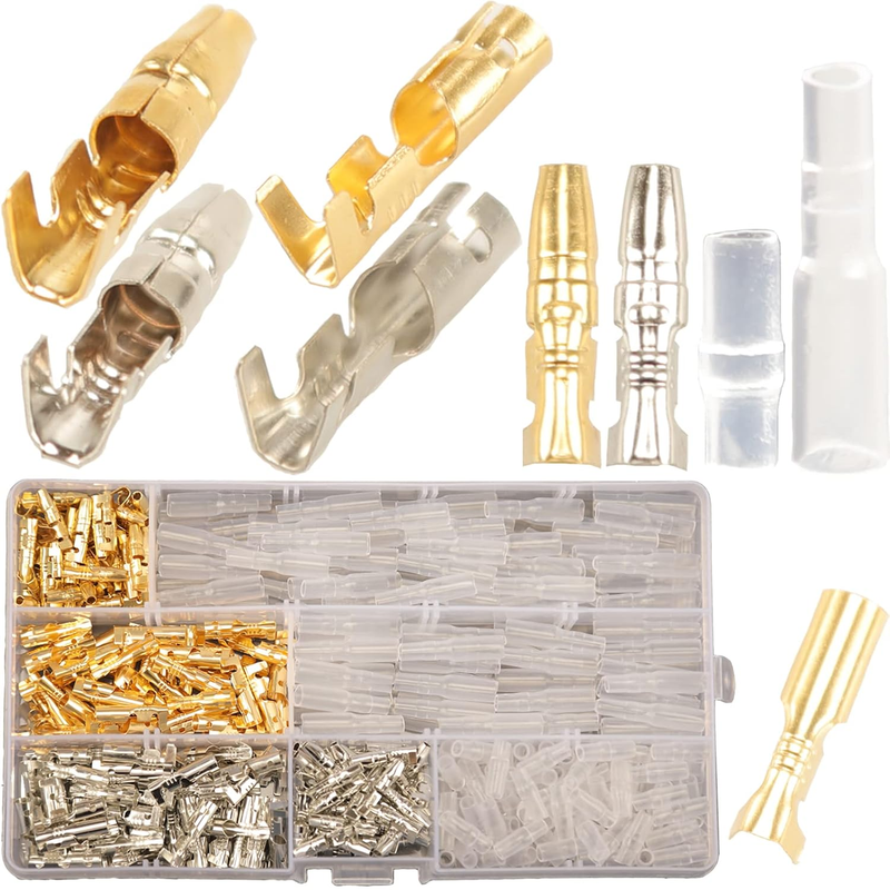 400PCS 3.9Mm Bullet Connectors Male and Female, Brass Bullet Terminal Connectors