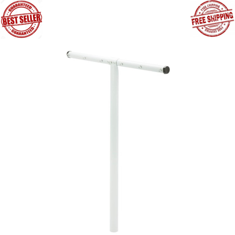 7-Line Outdoor Clothes Drying Pole T-Post Powder Coated Steel Hanging Station