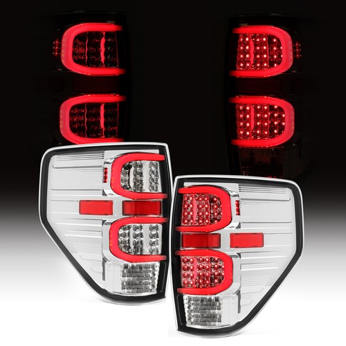 For Ford F150 F-150 2009-2014 09-14 LED Tube Clear Tail Lights Lamps Left+Right