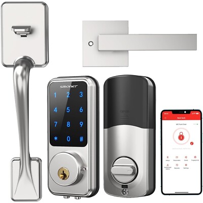 Front Door Lock Set with Handle Keyless Entry Digital Keypad Smart Deadbolt Lock