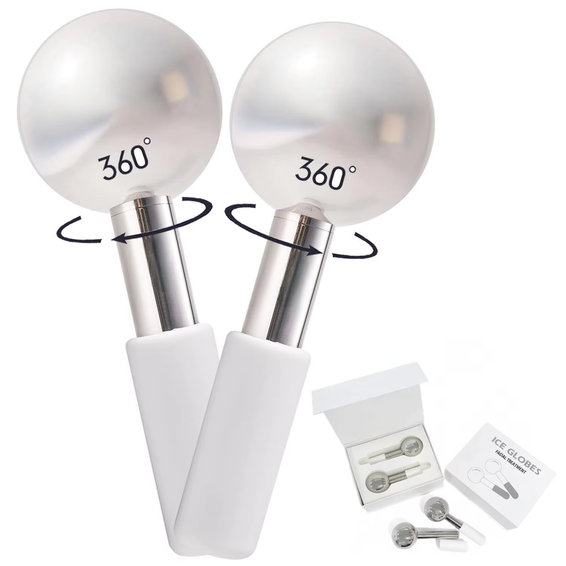 360 Rotating Large Ice Globe Stainless Steel Beauty Facial Massager for Face Eye