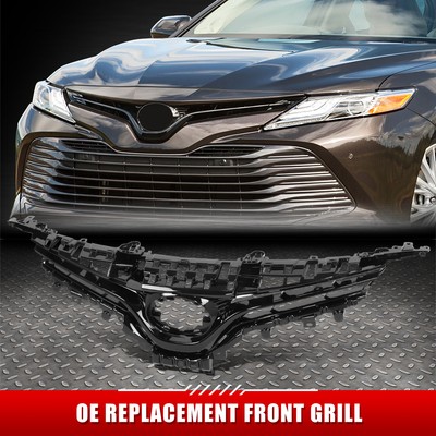 Для 18-20 Toyota Camry XLE OE Style Черная передняя верхняя решетка радиатора с эмблемой