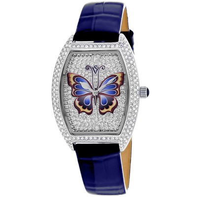 Pre-owned Christian Van Sant Women's Papillon Silver Dial Watch - Cv4872bl