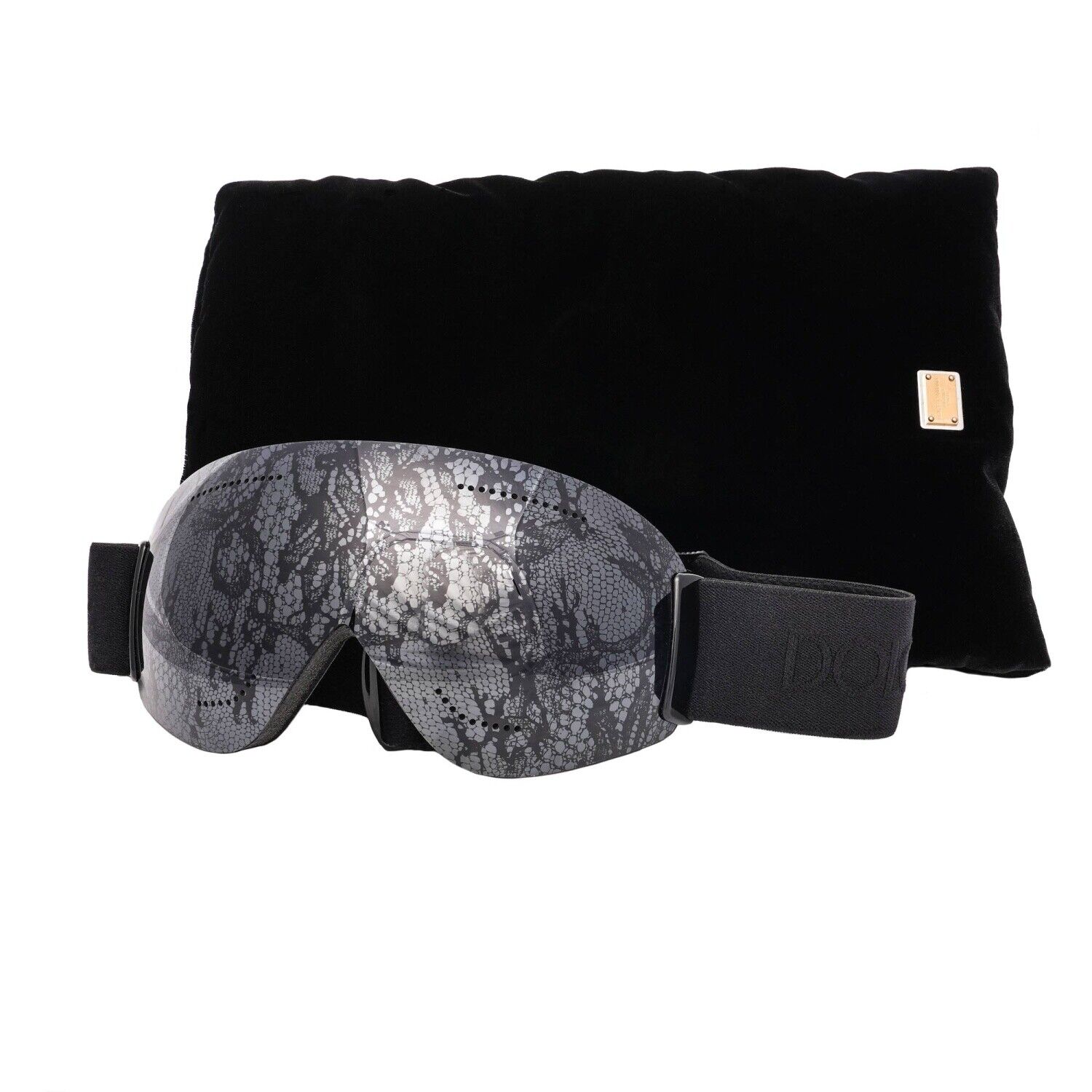 Pre-owned Dolce & Gabbana Bi0759 Ski Lace Goggles Mask Sunglasses Black Gray 12242