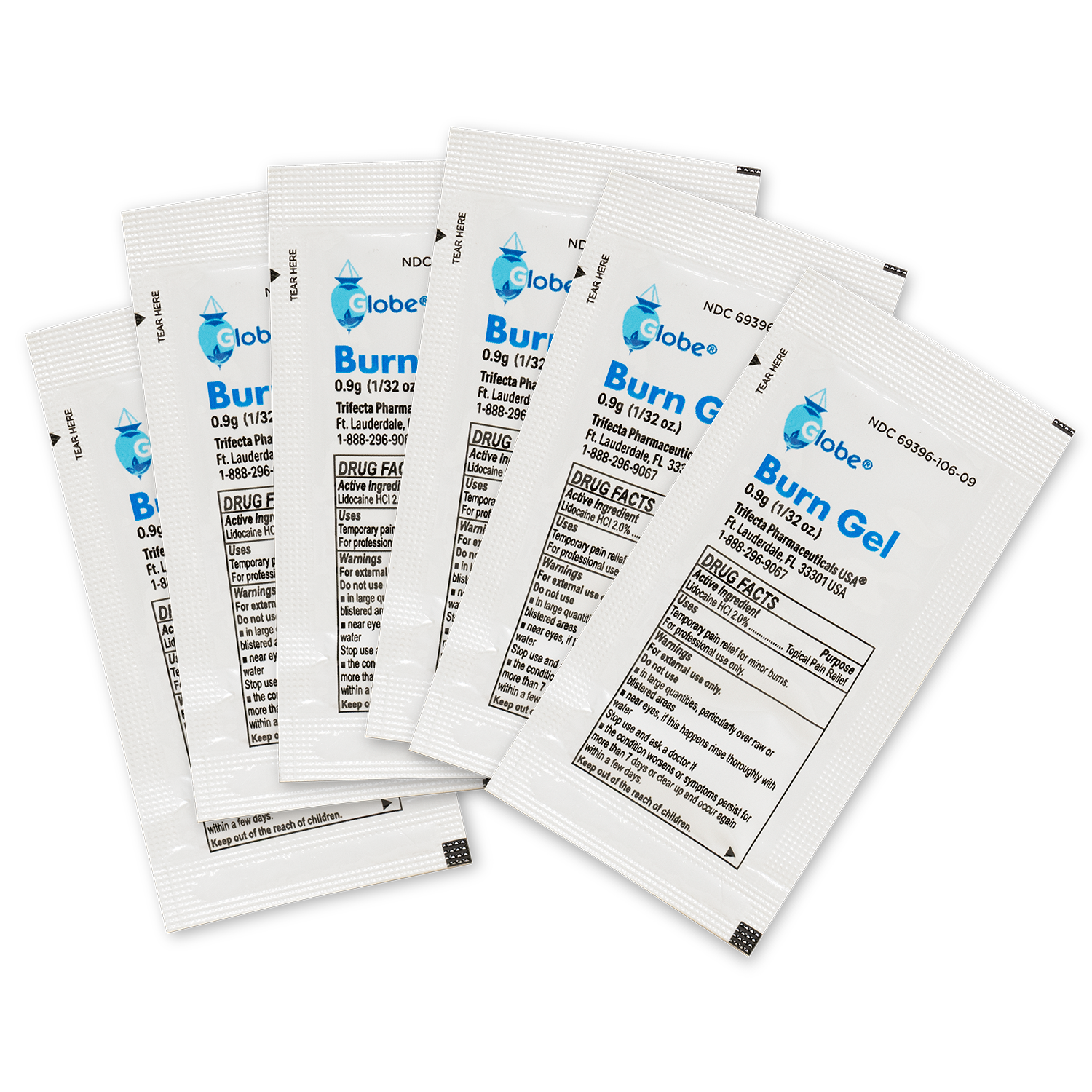 Globe First Aid Burn Gel 0.9g Packets, (Box of 144) First Aid Burn Gel!