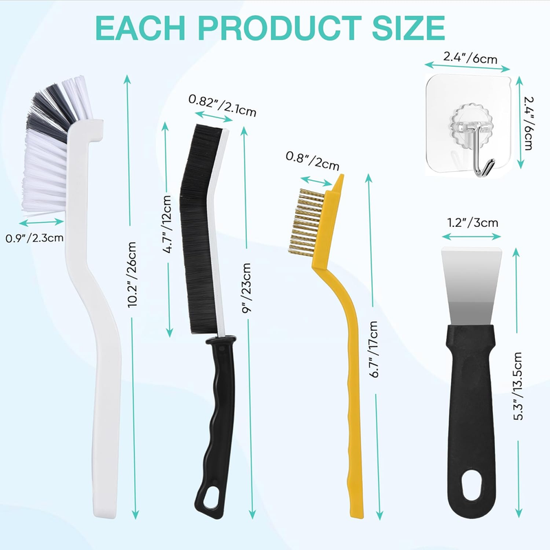 Crevice Cleaning Brush,12 Pcs Cleaning Supplies Cleaning Brush Tools,Hard Bristl