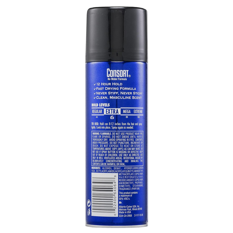 Consort Extra Hold Hair Spray Aerosol for Men, 8.30 Ounce