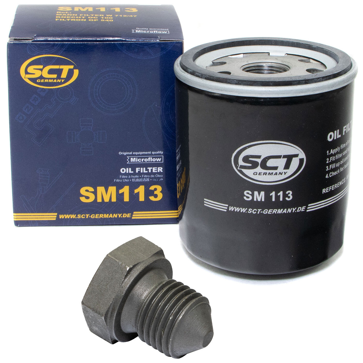 Ölfilter SM 113 Ölablassschraube für Skoda Rapid 1.4 TDi NH3 NH1 66 KW 90 PS