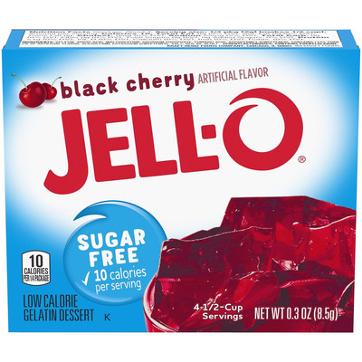 Black Cherry Sugar-Free Gelatin, 0.3 Ounce Box (Pack of 4)
