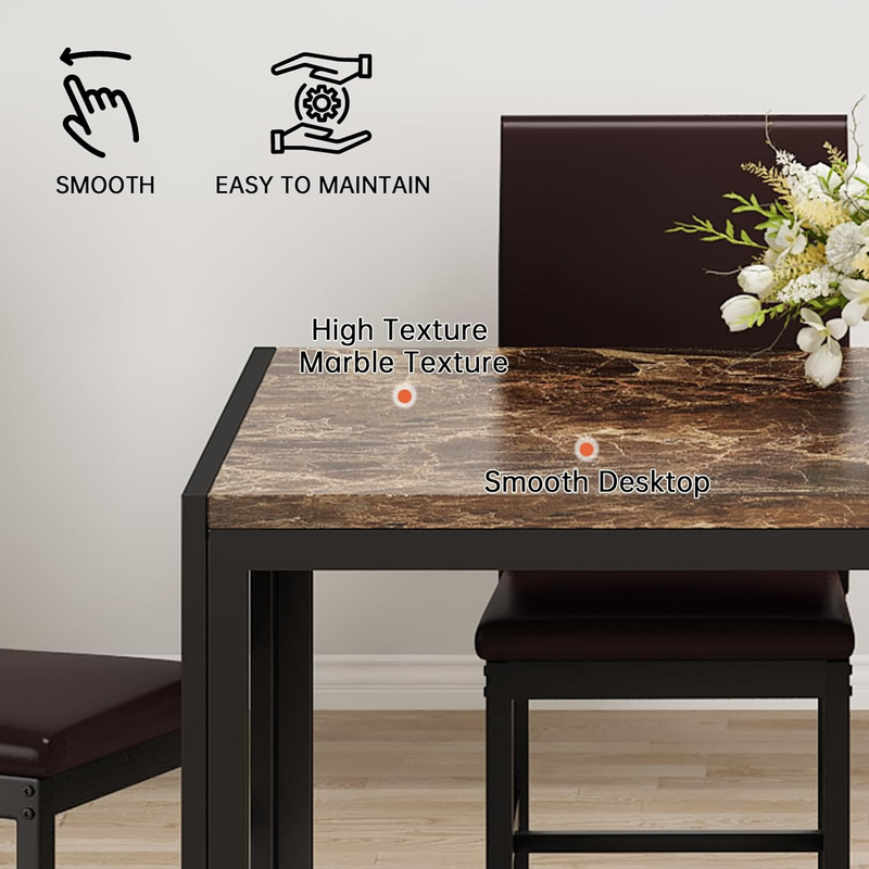 Dining Table Set for 4 Modern Dinner Table Set for 4 Faux Marble Kitchen Table a