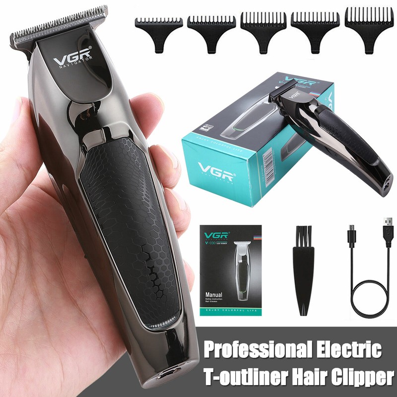VGR Pro Li Liner Hair Trimmer Portable Zero Gapped Hair Clipper USB Charge R1015